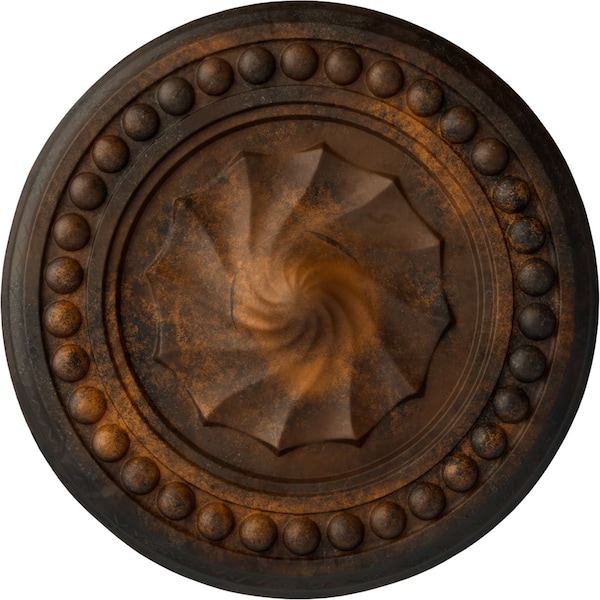 Ekena Millwork Foster Shell Ceiling Medallion (Fits Canopies up to 9 5/8"), Hand-Painted Rust, 15 3/4"OD x 2"P CM15FORUS - main